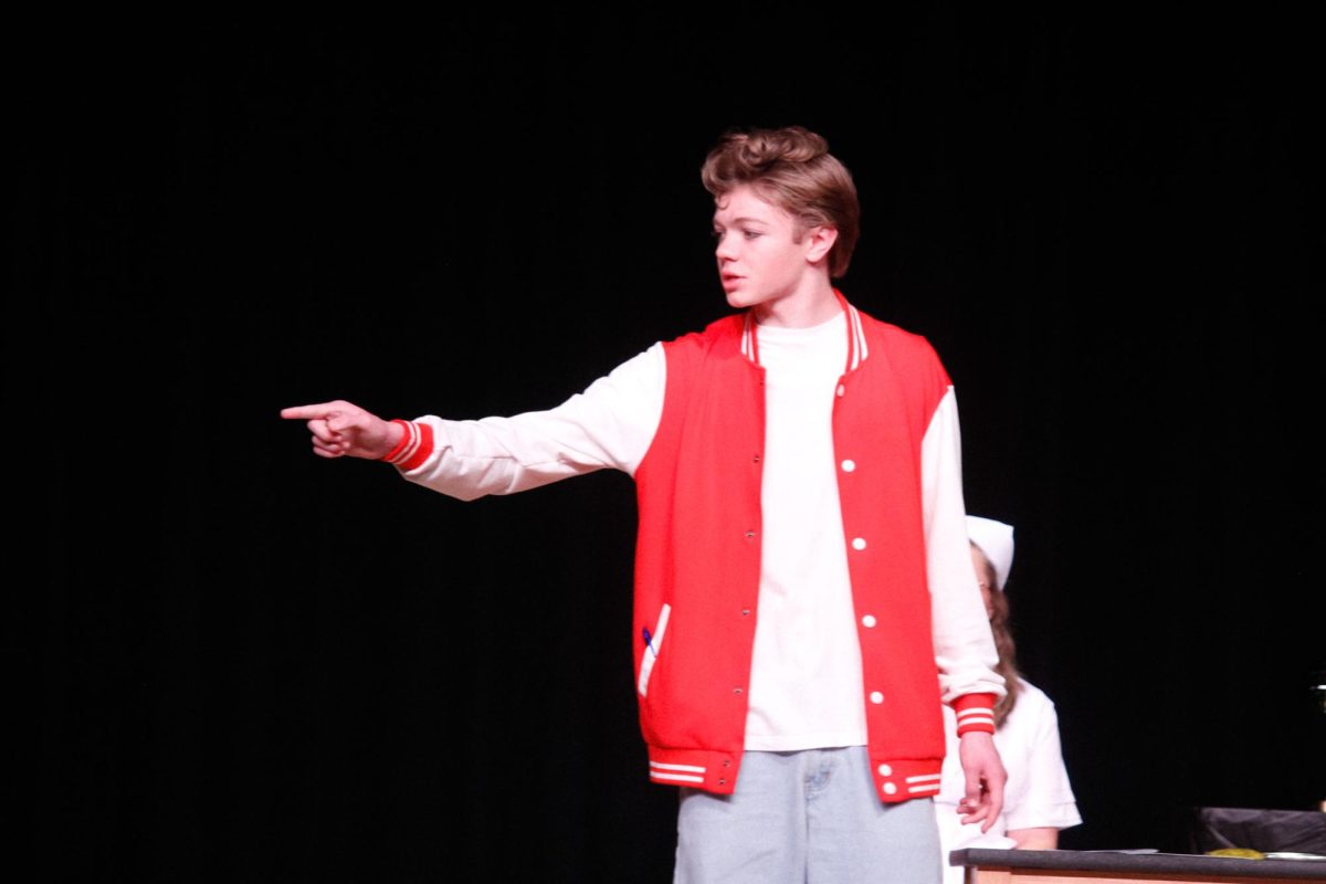 Bradford, played by sophmore Camden Kieckhafer is accused of being the Ink Blot in the spring play. Captain Fantastic runs May 1-3 in the EHS Auditorium.